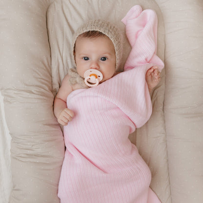 Organic Ribbed Knit Cotton Baby Blanket