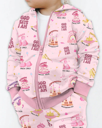 God Says I Am Girl Bamboo Zip Hoodie