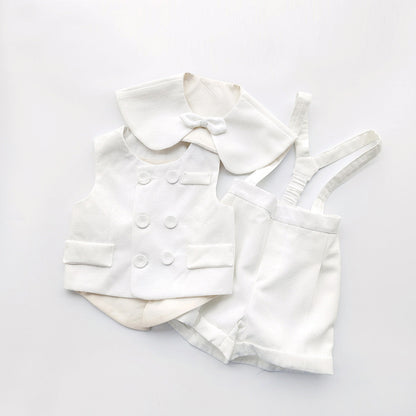 Casual White Children Vest Suit