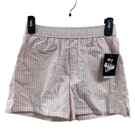 New Art Class Girls Large (10/12) Pink And White Stripe Seersucker Shorts