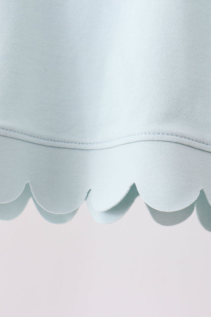 Turquoise scalloped mom&me shorts set