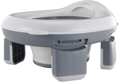 Kids Travel Potty | Foldable Car Potty | Potty Training Toilet w/Travel Bag & Potty Liners for Indoor and Outdoor (Gray)