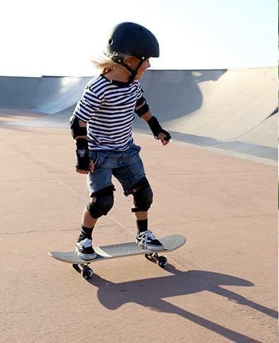 Adjustable Kids Bike Helmet with Knee & Elbow Pads Set, Color Gradient Design for Boys and Girls Aged 3-14+, for Skateboarding, Scooter, Roller & Inline Skating, Longboard