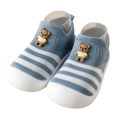 Casual Simple Soft Bottom Non-slip Cartoon Striped Toddler Shoes