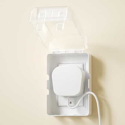 SAFELON 1Pcs Baby Proof Electrical Outlet Box Electrical Outlet Cover Baby Proof Box Plug Cover for Baby Safety (Clear-White)