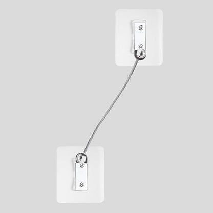 Furniture Anchors 2 Pairs No Drill Heavy Duty Anchors Fridge Lock Adjustable Self-Adhesive Safety Anti Tip Straps for Baby Proofing 220lbs Tension Earthquake Resistant Metal Straps Prevent Falling