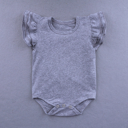 Children's Clothing Candy Color Ruffled Girls' Onesie Baby Romper