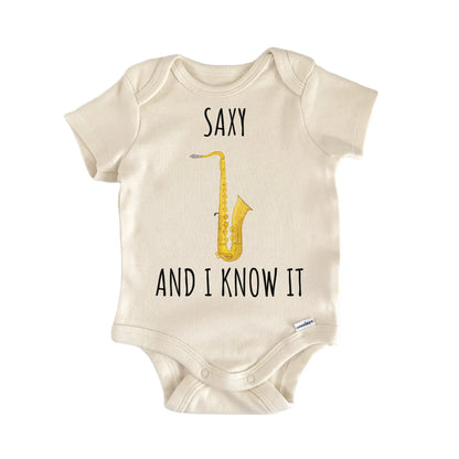 Saxophone Brass Instrument Band Baby Gift Baby Bodysuit