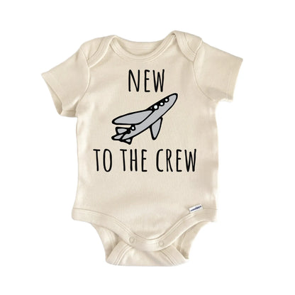 New To The Crew Airplane Pilot Baby Gift Baby Bodysuit