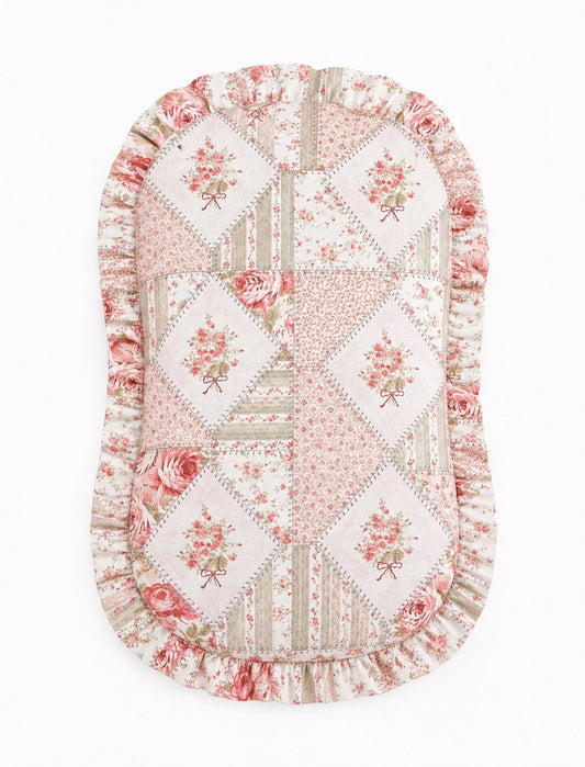 Pink Green Patchwork Ruffle Baby Lounger Cover