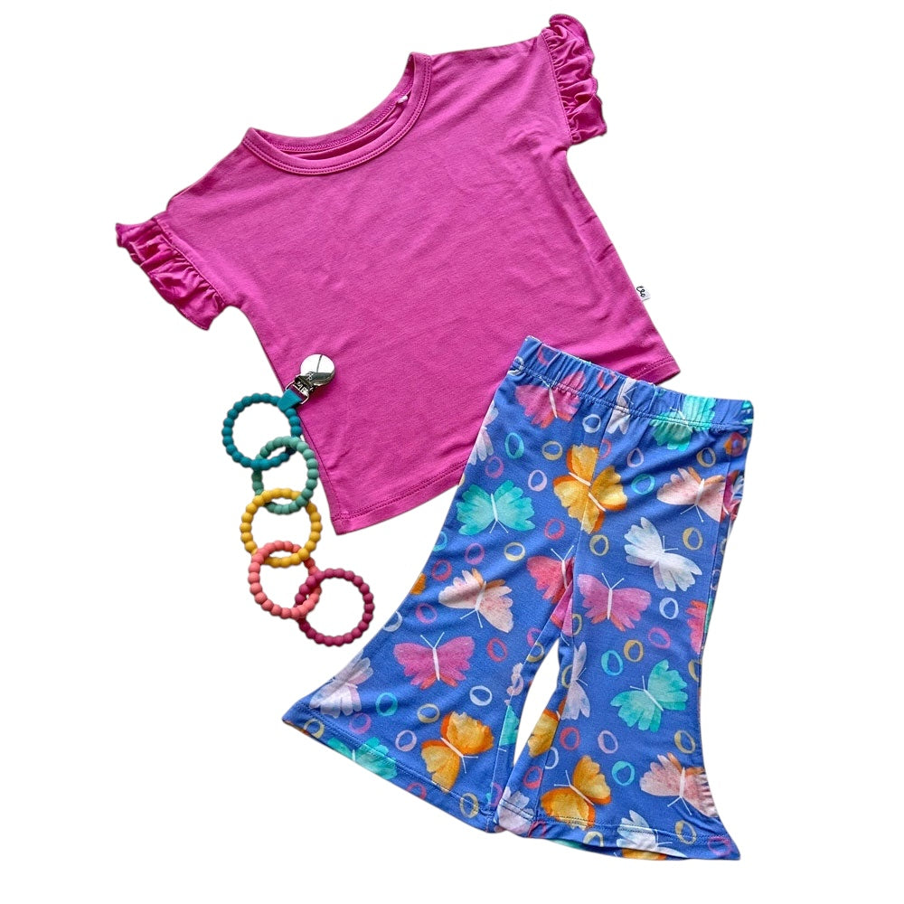 Korrie Pink Bamboo Ruffle Tee