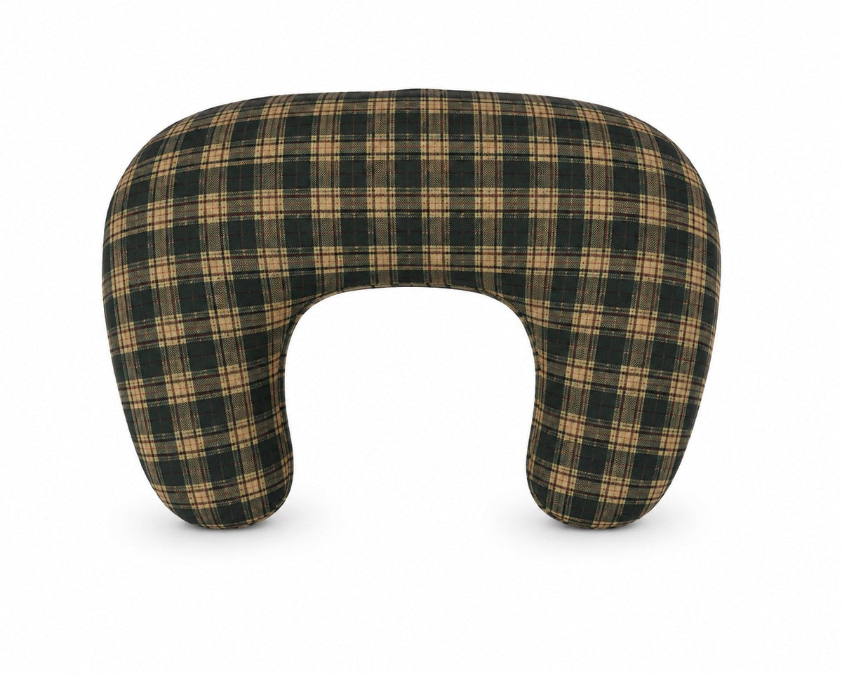 Green Plaid Ruffle Nursing Pillow Cover