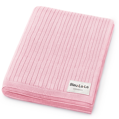 Organic Ribbed Knit Cotton Baby Blanket
