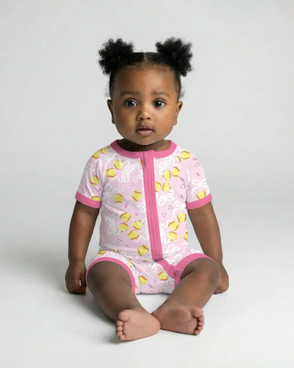 Softball Cherry Mom And Girl Matching Bamboo Shorty Zippy