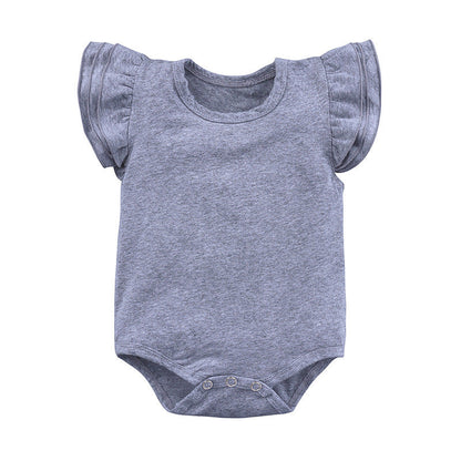 Children's Clothing Candy Color Ruffled Girls' Onesie Baby Romper