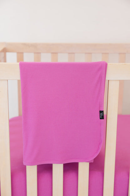 (SOLID, ribbed) Rainbow Royal - Lightweight Blanket
