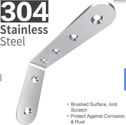 Furniture Anchors (4 Packs) Anti Tip Furniture Anchors for Baby Pet Proofing,Furniture Wall Anchor Furniture Dresser Bookshelf Falling Prevention Device for Children (Silver)