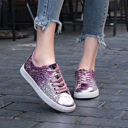 Color sequin street low shoes