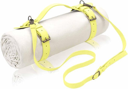 4’9” x 6’3” White Lightweight Water-Resistant Canvas Mat – Picnic, Outdoor, Beach, Park, Camping, Toy Mat