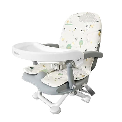 Baby Booster Seat for Dining Table with Removable Tray & Cushion, 3in1 Portable Toddler Booster Seat, 4 Height Adjustable Travel High Chair for Babies and Toddlers