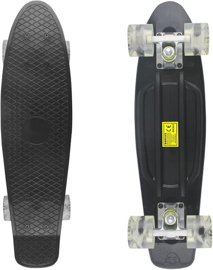 Skateboards Complete 22 Inch Mini Cruiser Retro Skateboard for Kids Boys Youths Beginners