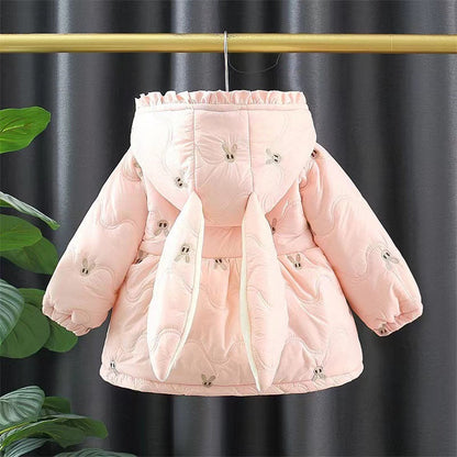 Girls Thickened Cotton Padded Coat Winter Clothes Children's Cotton Wadded Jacket Western Style Winter