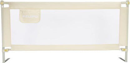 welspo 70 Inches Bed Rail for Toddlers Fold Down Safety Baby Bed Guard Swing Down Bedrail for Convertible Crib, Kids Twin, Double, Full Size Queen & King Mattress, Beige [Upgraded] (1 Pack)