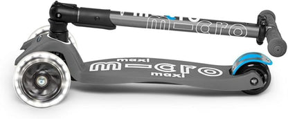 Micro Kickboard - Maxi Deluxe Foldable LED - Three Wheeled, Lean-to-Steer, Fold-to-Carry Swiss-Designed Micro Scooter for Kids with Motion-Activated Light-Up Wheels for Ages 5-12