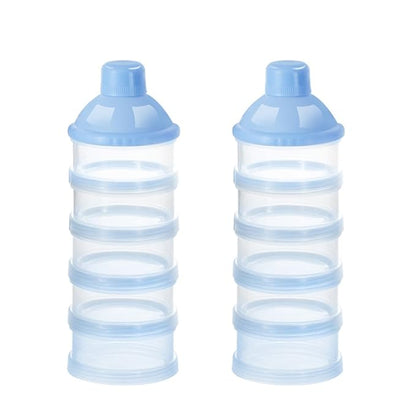 Accmor Formula Dispenser On The Go, 5 Compartments Stackable Formula Container for Travel, Baby Milk Powder Kids Snack Container, BPA Free