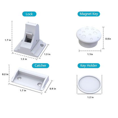 Upgraded Magnetic Cabinet Locks (6Locks and 2 Keys) Baby Proofing Cabinet Lock for Child Safety, No Drilling or Tools Needed