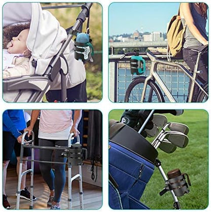 Accmor Stroller Cup Holder with Adjustable Strap, 360 Degree Rotatable Universal Cup Holder for Uppababy, Nuna, Doona Stroller, Drinks Holder for Wheelchair, Walker, Rollator