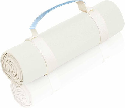 4’9” x 6’3” White Lightweight Water-Resistant Canvas Mat – Picnic, Outdoor, Beach, Park, Camping, Toy Mat