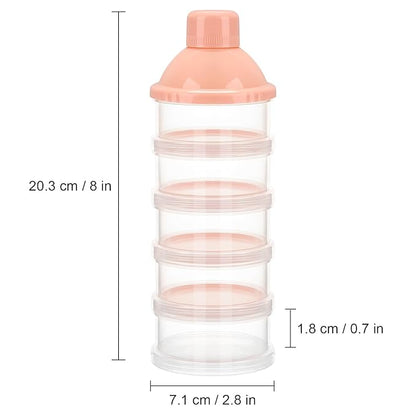 Accmor Formula Dispenser On The Go, 5 Compartments Stackable Formula Container for Travel, Baby Milk Powder Kids Snack Container, BPA Free
