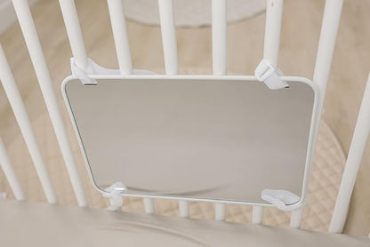 Baby Mirror - Large Crib Mirror - Double-Sided with High Contrast Images - Baby Safe Mirror - NICU Approved - Shatterproof with Hospital Grade Rubber by Genius Baby Toys