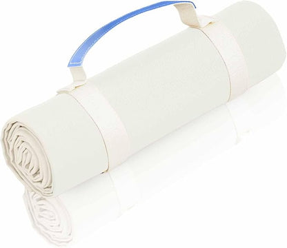 4’9” x 6’3” White Lightweight Water-Resistant Canvas Mat – Picnic, Outdoor, Beach, Park, Camping, Toy Mat