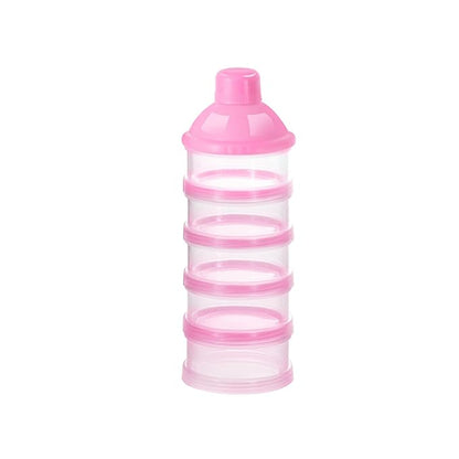 Accmor Formula Dispenser On The Go, 5 Compartments Stackable Formula Container for Travel, Baby Milk Powder Kids Snack Container, BPA Free