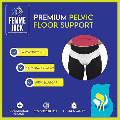 Women’s Pelvic Uterus Support Belt ― Girdle for Prolapsed or Dropped Bladder | Vulvar Varicosities | Postpartum Recovery | Symphysis Pubis | Dysfunction Pain Relief - Low Waist (Pink -