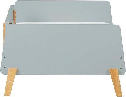 dadada Muse Blue Toddler Bed with 2 Removable Safety Rails. Low Profile Montessori Bed. Sturdy Solid Wood Frame, Fits Standard Crib Mattress, Easy to Assemble, Toddler Bed for Boys & Girls - Blue