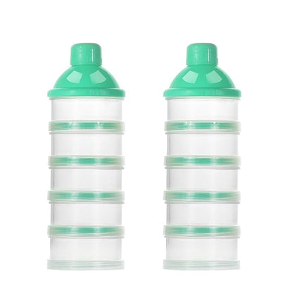 Accmor Formula Dispenser On The Go, 5 Compartments Stackable Formula Container for Travel, Baby Milk Powder Kids Snack Container, BPA Free