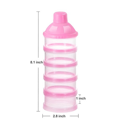 Accmor Formula Dispenser On The Go, 5 Compartments Stackable Formula Container for Travel, Baby Milk Powder Kids Snack Container, BPA Free
