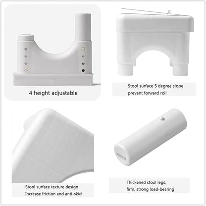 Adjustable Height Toilet Stool, Removable Toilet Step, Attachable Potty Stool, Portable Squat Stool, Bathroom Non-Slip Toilet Auxiliary Step Stool - Family Health Gift (2)