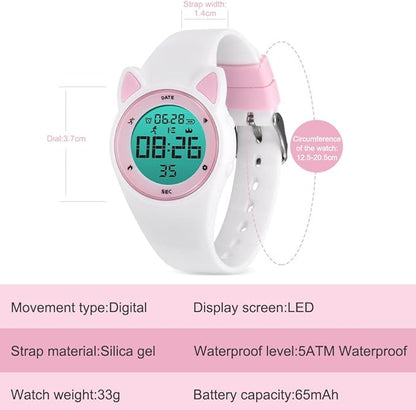 Kids Watches for Girls Boys Digital Sport Watch with Step Counter Pedometer Vibration Alarm Clock, No App Waterproof Fitness Tracker Kids Watch Boys Girls Teens Students Ages 5-16