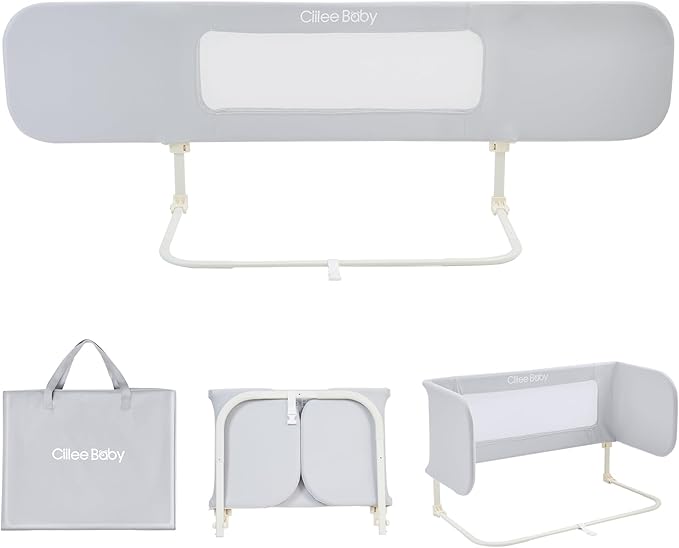 Ciilee Baby Bed Rail for Toddlers Extra Large 72.83" L Kids Rails Guard for Twin, Full, Queen, King Bed Adjustable Children Side Railing Safety Bedrail Foldable Barandas para Camas de Niños (Grey