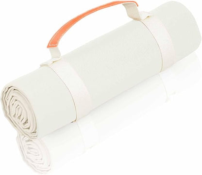 4’9” x 6’3” White Lightweight Water-Resistant Canvas Mat – Picnic, Outdoor, Beach, Park, Camping, Toy Mat