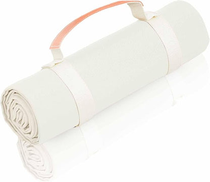 4’9” x 6’3” White Lightweight Water-Resistant Canvas Mat – Picnic, Outdoor, Beach, Park, Camping, Toy Mat