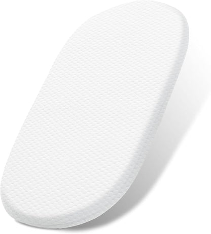 Lisara Baby Bassinet Mattress, 15" x 30" Dual Sided Gel Memory Foam Mattress with Waterproof, Removable and Breathable Ice Silk Cover, Fit for Moses Basket