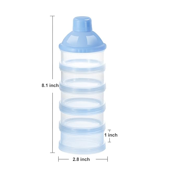 Accmor Formula Dispenser On The Go, 5 Compartments Stackable Formula Container for Travel, Baby Milk Powder Kids Snack Container, BPA Free