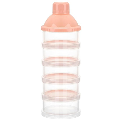 Accmor Formula Dispenser On The Go, 5 Compartments Stackable Formula Container for Travel, Baby Milk Powder Kids Snack Container, BPA Free
