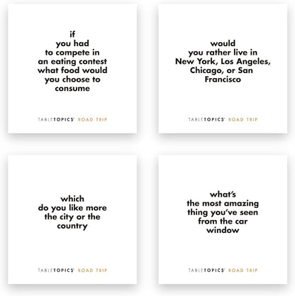 TableTopics Road Trip to Go Conversation Cards for Families, 40 Questions for Fun & Connection with Kids in The Car, During Travel, & Game Night, Roadtrip Essential