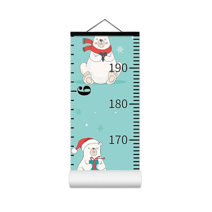 Baby Growth Chart for Wall - Height Chart for Kids Nursery Decor Wall Hanging Measurement Ruler with Black Wood Scroll Toddlers Kids Room Decor Birthday Christmas Gifts for Boys Girls 79"X7.9" (Bear)